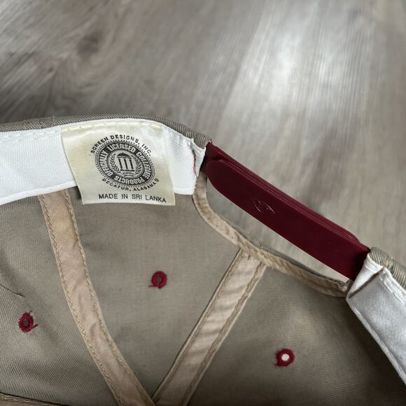 Vintage Alabama Crimson Tide Hat Snapback College Youngan Beige Red Cap - Picture 5 of 9